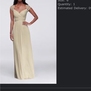 David’s bridal bridesmaid dress, size 6, color champagne